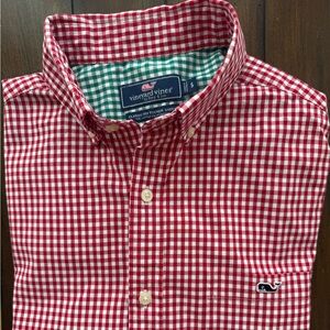 Vineyard Vines Red and White Gingham Shirt